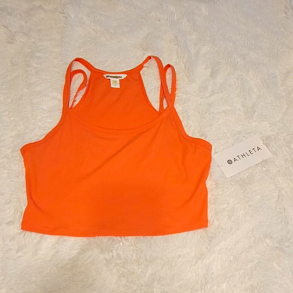 Athleta Signature Ribbed Stretch Slim Fit Tank Camisole Womens Workout Strappy